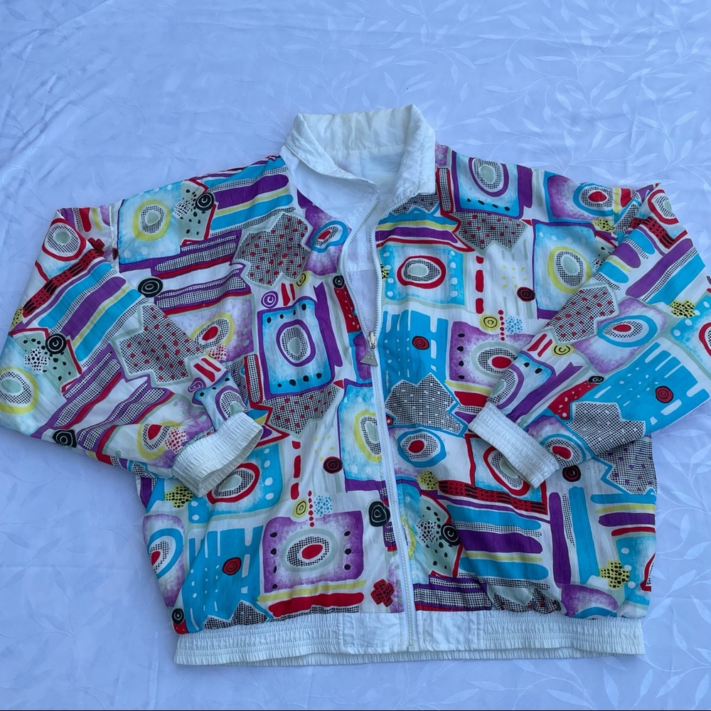 Funky Vintage Casual Isle Reversible Windbreaker